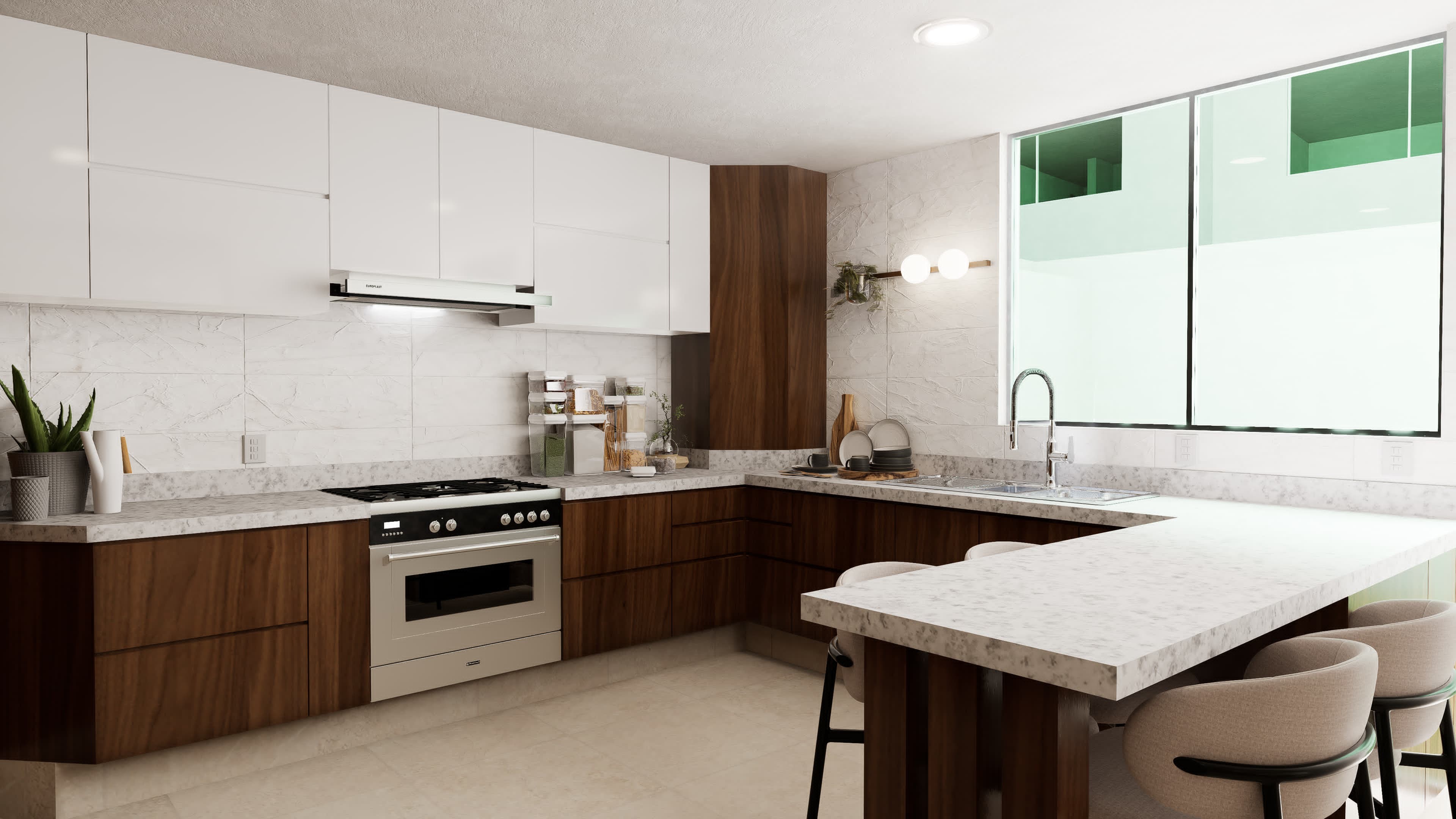 Sala y Comedor con detalle en madera de caoba y cedro, Cancel divisorio de madera, entre cocina y comedor, Cocina integral muy amplia, estufa, instalación para, lavavajillas y refrigerador con isleta, Estacionamiento techado para 3 camionetas grandes, Cuarto de lavado, Bodega, 1/2 baño, Recámara Principal con barandales de cristal, Terraza para la recámara Principal y con acceso del vestíbulo de planta alta.Baño principal y Vestidor, 2 recamaras mas (Ver Fotos)